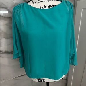 Alice + Olivia Teal Green Relaxed Ragland Sleeves